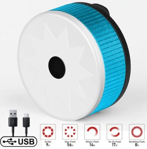 Tylna lampka rowerowa X-TIGER USB ładowana - niebieska