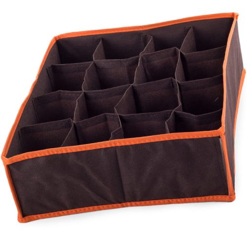 16-compartment drawer organizer (brown-orange)