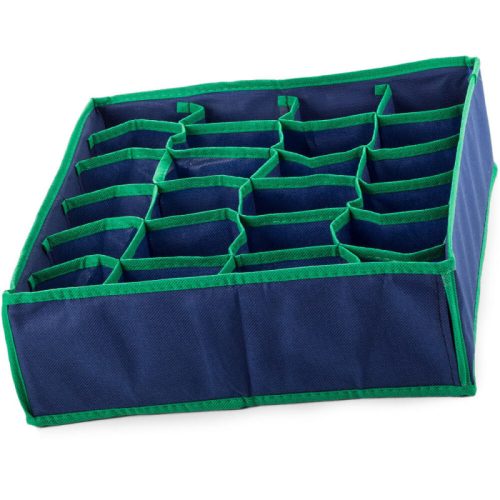 Organizer sertar cu 24 de compartimente (color albastru-verde)