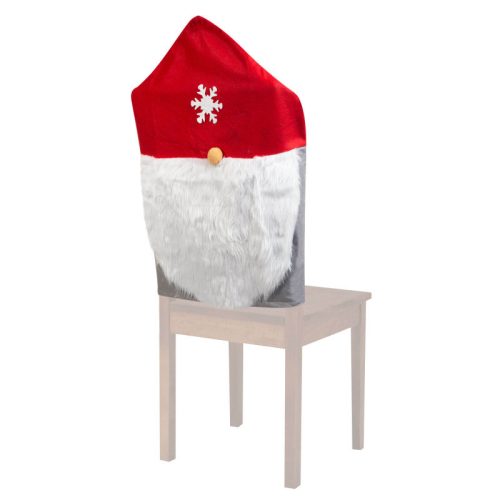 Decor scaun elf scandinav de Craciun (50 x 60 cm) - Rosu/gri