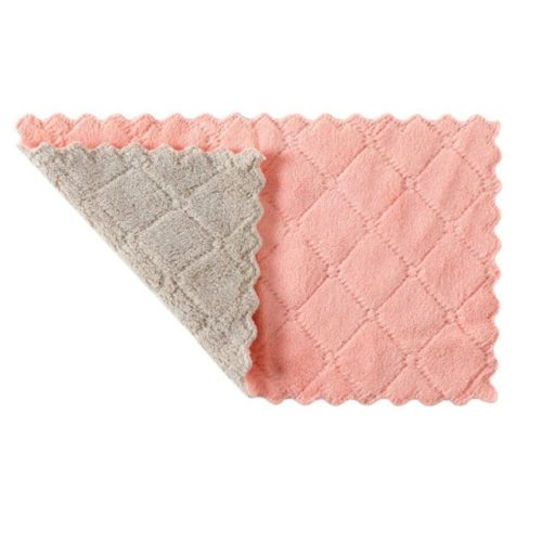 Kitchen dish cloth, tea towel, household cloth - pink/grey
