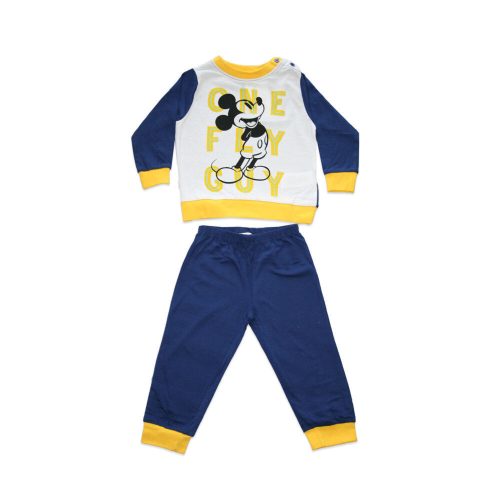 Long thin cotton baby pajamas - Mickey Mouse - One fly guy - Jersey - dark blue-yellow - 98