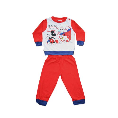 Long thin cotton baby pajamas - Mickey mouse - Jersey - red - 80