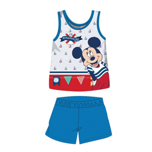 Summer sleeveless cotton baby pajamas - Disney Mickey Mouse - medium blue - 80