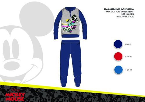 Winter cotton interlock children's pajamas - Disney Mickey mouse - dark blue - 104