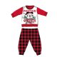 Disney Mickey mouse winter thick Christmas baby pajamas - cotton flannel pajamas - red-black - 86