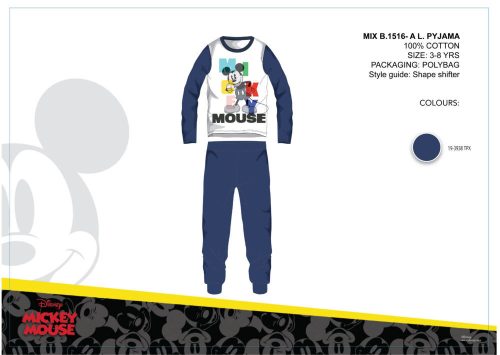 Disney Mickey Mouse Kinder-Jersey-Pyjama – Baumwollpyjama – Dunkelblau – 116