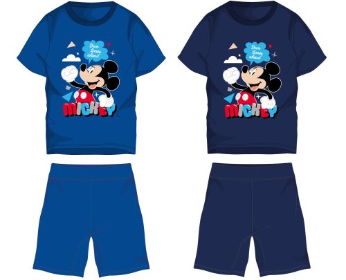 Disney Mickey Mouse Baumwoll-Sommer-Ensemble – T-Shirt-Shorts-Set – Mittelblau – 98
