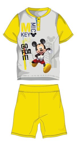 Disney Mickey Mouse Sommer-Kurzarm-Kinderpyjama – Pyjama aus Baumwolljersey – Gelb – 110