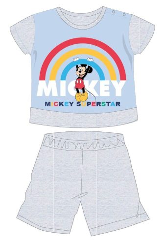 Disney Mickey Mouse Sommer-Kurzarm-Babypyjama – Pyjama aus Baumwolljersey – Grau – 86