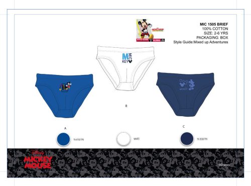 Disney Mickey mouse boy's underwear - 3-piece cotton underwear - 98-104