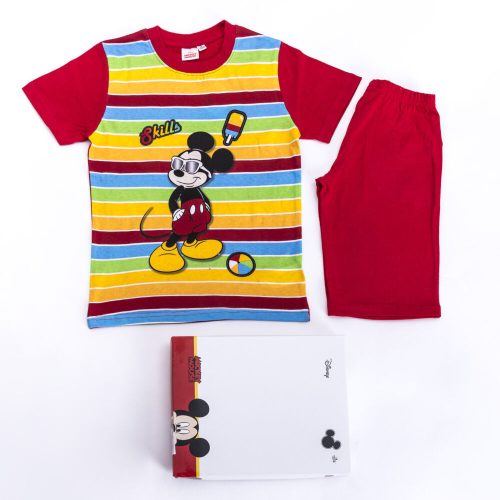 Mickey mouse baby boy cotton pajamas - short sleeve pajamas - summer ensemble - red - 122