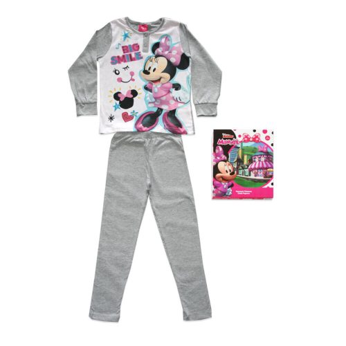 Long thin cotton children's pajamas - Minnie mouse - Jersey - gray - 134