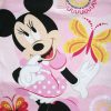 Langer Kinderpyjama aus dünner Baumwolle - Minnie Maus mit Schmetterlingen - Jersey - Hellrosa - 110