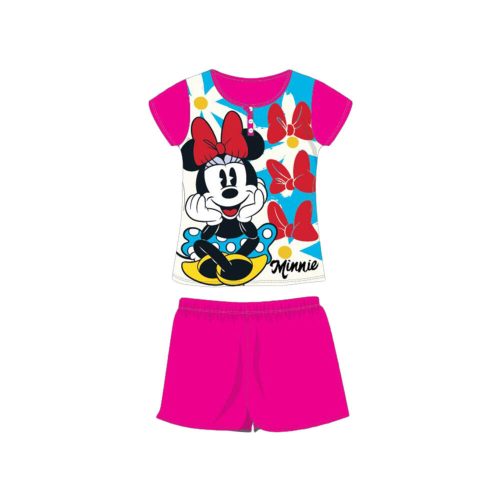 Pijamale de vară pentru copii din bumbac cu mâneci scurte - Disney Minnie mouse - roz - 128