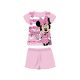 Summer short-sleeved children's cotton pajamas - Disney Minnie Mouse - striped - light pink - 134