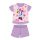 Pijamale de vară pentru bebeluși din bumbac cu mâneci scurte - Disney Minnie Mouse - stele - violet open - anii 80