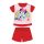 Letnia bawełniana pijama dziecięca z kortókmi elektrycznymi - Disney Minnie Mouse - czerwony - 86