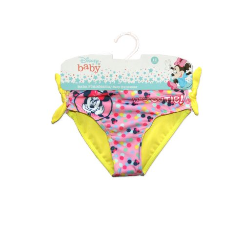 Baby swimsuit bottoms for little girls - Minnie Mouse - with Hey cutie inscription - yellow - 80s