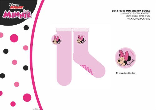 Disney Minnie Mouse non-slip warm winter socks for children - sherpa socks - light pink - 23-26