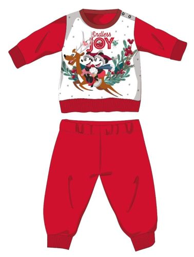Disney Minnie Maus winterlicher dicker Weihnachts-Babypyjama – Baumwollflannel-Pyjama – Rot – 80