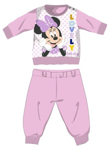 Dziecięca pijama polarowa Disney Minnie Mouse - gruba zimowa pijama - jasnoróżowa - 98