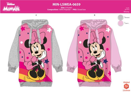Disney Minnie Mouse Kapuzenpullover für Mädchen – Grau – 104