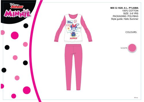 Disney Minnie Mouse Kinder-Jersey-Pyjama – Baumwollpyjama – Rosa – 104