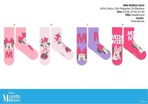 Disney Minnie mouse children's cotton normal socks - 4 pairs/pack - 23-26