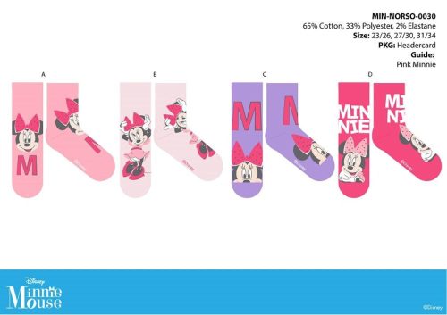 Disney Minnie mouse children's cotton normal socks - 4 pairs/pack - 31-34