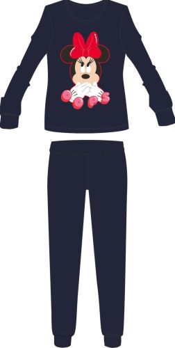 Disney Minnie Mouse Damen-Pyjama aus dünner Baumwolle – Jersey-Pyjama – Dunkelblau – M