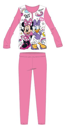 Disney Minnie Mouse langer, dünner Kinderpyjama – Pyjama aus Baumwolljersey – Rosa – 128