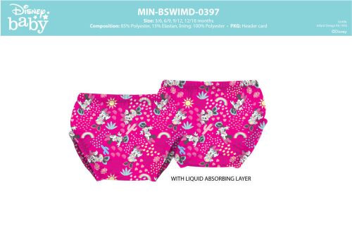 Disney Minnie Mouse baby swim diaper for girls - pink - 80-86