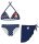 Disney Minnie Mouse swimsuit set - bikini with triangle top + skirt for little girls - dark blue - 122