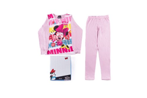 Pajamale lungi și subțiri pentru copii - Minnie Mouse - 128 - roz oștet