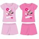 Ansamblu de vară din bumbac Disney Minnie Mouse - set tricou-short - roz ostert - 98