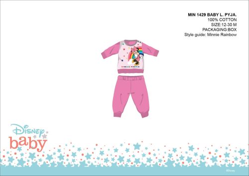 Pijamale Disney Minnie mouse pentru bebelusi - pijamale din bumbac jersey - roz - 86