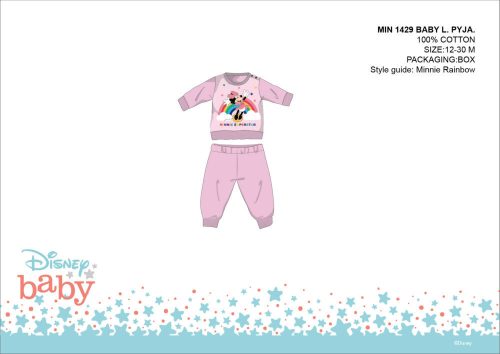 Disney Minnie Mouse Baby-Pyjama – Jersey-Baumwoll-Pyjama – Hellrosa – 86