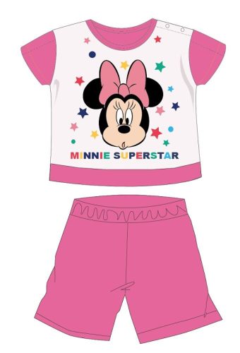 Disney Minnie Mouse Sommer-Kurzarm-Babypyjama – Baumwolljersey-Pyjama – Rosa – 86