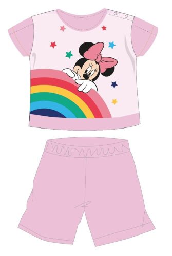 Disney Minnie Mouse summer short-sleeved baby pajamas - cotton jersey pajamas - heart pattern - light pink - 92