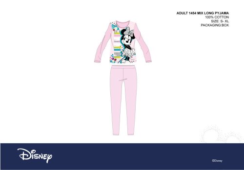 Pijamale din tricot dama Disney Minnie Mouse - pijamale din bumbac - roz ouchter - M