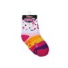 Non-slip children's ankle socks - Minnie mouse - plush - bow - pink striped - 19-22