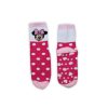 Șosete pentru copii antiderapante - Minnie Mouse - plush - buline - roz-alb - 27-30