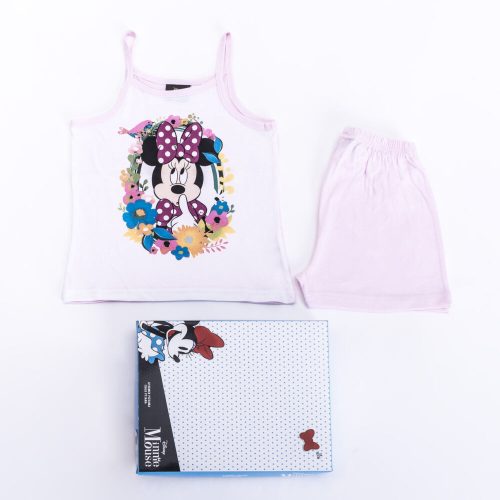 Minnie mouse baby girl cotton pajamas - sleeveless pajamas - summer ensemble - light pink - 122