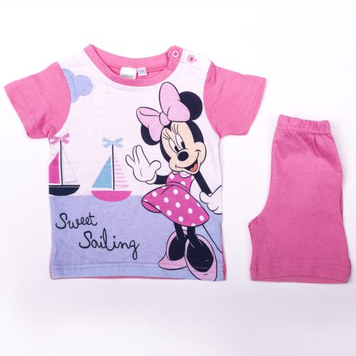 Minnie mouse girl's cotton summer ensemble - t-shirt-shorts set - pink - 80