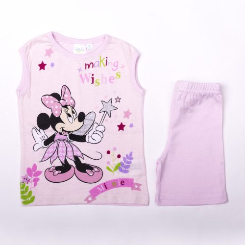 Minnie mouse girl cotton summer ensemble - T-shirt-shorts set - light pink - 92