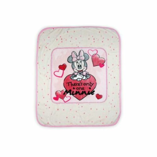 Minnie Mouse baby blanket for little girls - 110 x 140 cm - light pink