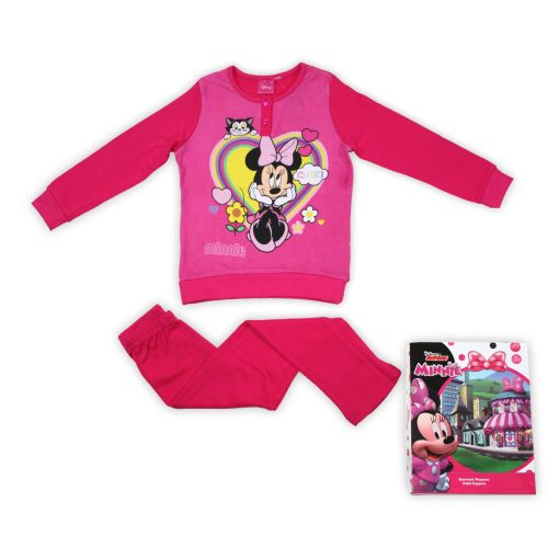 Winter-Kinderpyjama aus Baumwolle – Minnie Maus – Rosa – 140