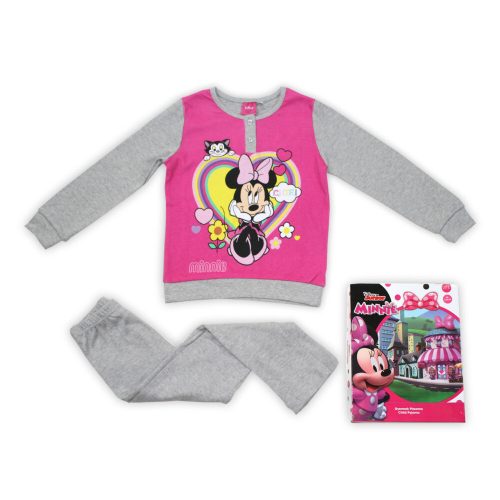 Winter-Kinderpyjama aus Baumwolle – Minnie Maus – Grau – 134