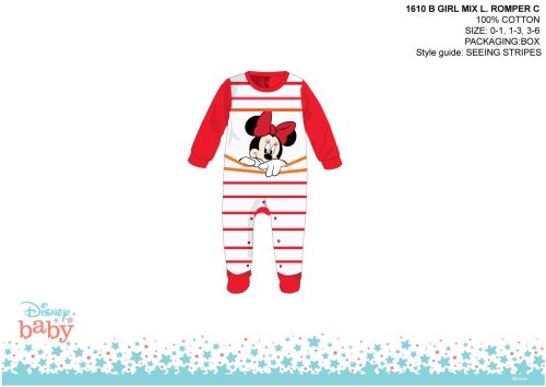 Leżaczek Disney Minnie Mouse - biało-czerwony - dla dzieci w wieku 0-1 miesiąca